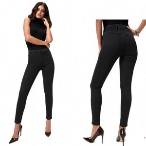 BNWT Good American Good Waist Crossover Jean in Washed Black Size 4 / 27